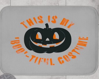 This is My Bootiful Costume Halloween Bath Mat, 100% Microfiber, Anti-Slip, Fast Drying.