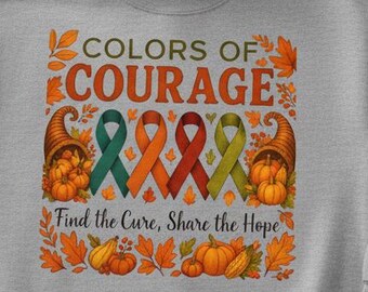 Colors of Courage Fall Awareness Sweatshirt, Unisex Sweatshirt, Awareness Apparel, Fall Colors Jumper, Crewneck Pullover, Support Charity