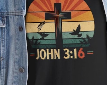 John 3:16 Shirt, Christian Unisex Tee, Bible Verse T-Shirt, Religious Graphic Shirt, Faith Apparel, Christian Gift Shirt