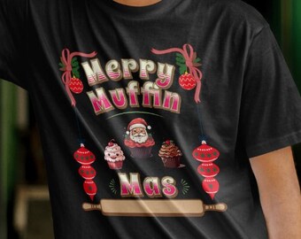Merry Muffin Mas Unisex Softstyle T-Shirt, Comfortable Casual Wear, Perfect for Christmas Festivities, Ideal Holiday Gif