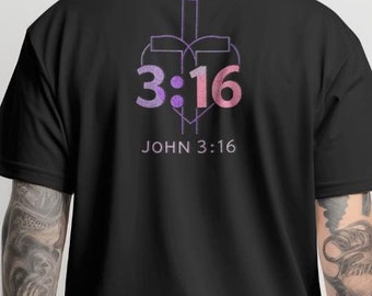 Religious Unisex Tee, John 3:16 Shirt, Christian T-Shirt, Bible Verse Top, Inspirational Tee, Faith Apparel