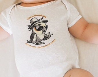 Cockatiel Infant Bodysuit Bird, Love Never Ends, Baby Shower Gift, New Parents, Bird Lovers