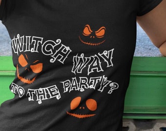 Witch Way to the Party T-Shirt, Unisex Softstyle Graphic Tee