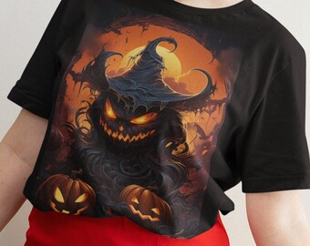 Halloween Jack-o-Lantern Tee, Unisex Softstyle, Gildan 64000, 100% Cotton, Eurofit