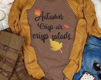 Cozy Autumn Tee, Crisp Salads Print, Unisex, Garment-Dyed Colors,Autumn Unisex Tee, Garment-Dyed Shirt, Crisp Salads Print