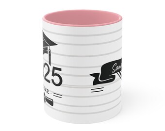Personalized Class of 2025 Grad Mug, Custom Name Gift for High School, College, University Grads