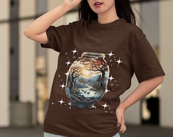 River Landscape T-Shirt: Nature Inspired Heavy Cotton Tee