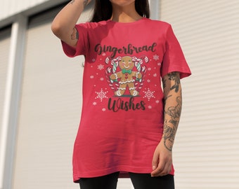 Gingerbread Wishes Heavy Cotton T-Shirt, Unisex Everyday Comfort Wear, Ideal Christmas Present for Pastry Lovers