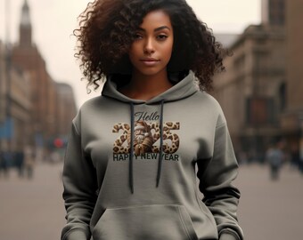 2025 Happy New Year Hoodies, Personalized Left sleeve Sweatshirt