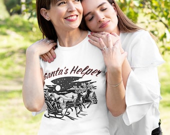 Santa's Helper Themed T-Shirt, Soft and Cozy Unisex Style, Ideal for Christmas Celebrations, Unique Holiday Gift
