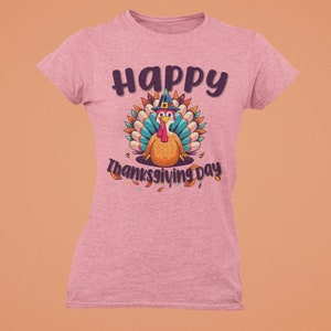 Thanksgiving Turkey Graphic Tee - Women&#39;s Softstyle Cotton Shirt