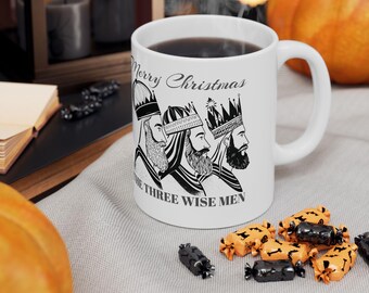The Three Wise Men Merry Christmas Ceramic Mug, Festive Holiday Gift Cup, Nativity Scene Tea Cup, Religious Christmas Gift, Holiday Coffee