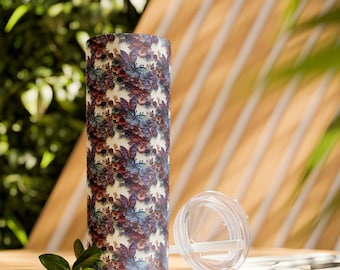 3D Art Butterflies 20oz Skinny Tumbler, Stainless Steel, Insulated Drinkware, Comes with Straw