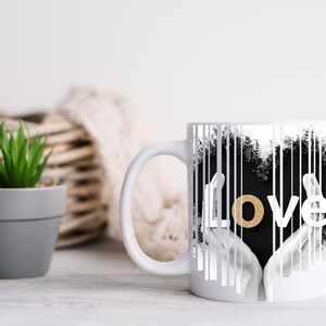 Love Mug - Valentines Day Gift, Ceramic Coffee Cup, Romantic Tea Mug, Heart Design, Anniversary Present, Valentine&#39;s Day Drinkware