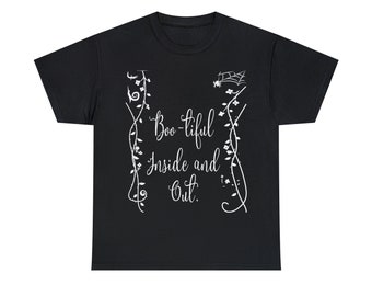 Boo-tiful Inside and Out Halloween Shirt, Unisex Jersey Tee, 100% Cotton, Retail Fit, Spooky Graphic t-shirt