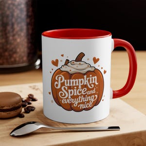 Pumpkin Spice Ceramic Mug: Autumn Drinkware, Coffee Lover Gift