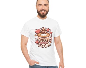 Latte Love Tee, Coffee Lover Shirt, Gift For Barista, Cute T-shirt, Short Sleeve Top
