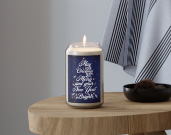 May your Christmas be merry and your New Year bright, Scented Candle, 13.75oz - Festive Holiday Gift