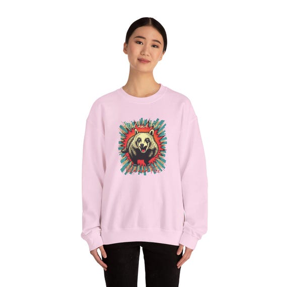 Retro Honey Badger Sweatshirt, Wild and Free Crewneck Jumper