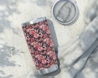 3D Art Butterflies Vagabond Tumbler, Butterfly Pattern Tumbler, 20oz Tumbler, Travel Cup, Gift for Her