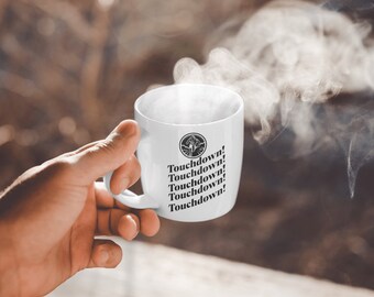 Football Touchdown Ceramic Mug: Game Day Sports Fan Gift
