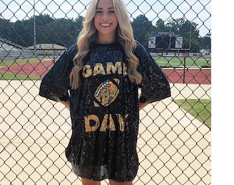 glitter football dress TOUCHDOWN SEQUIN JERSEY DRESS – AKIRA main image 0