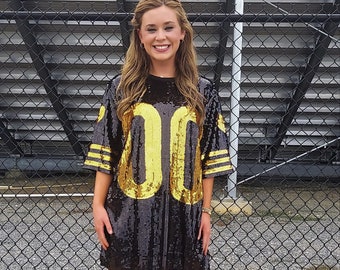 Iridescent Sequin Football Jersey Dress: Game Day Tailgate Attire - Etsy