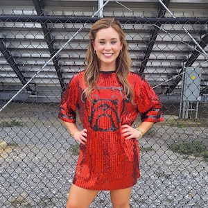 Bulldogs Bulldawgs Sequin Mini Dress/Top Black Back
