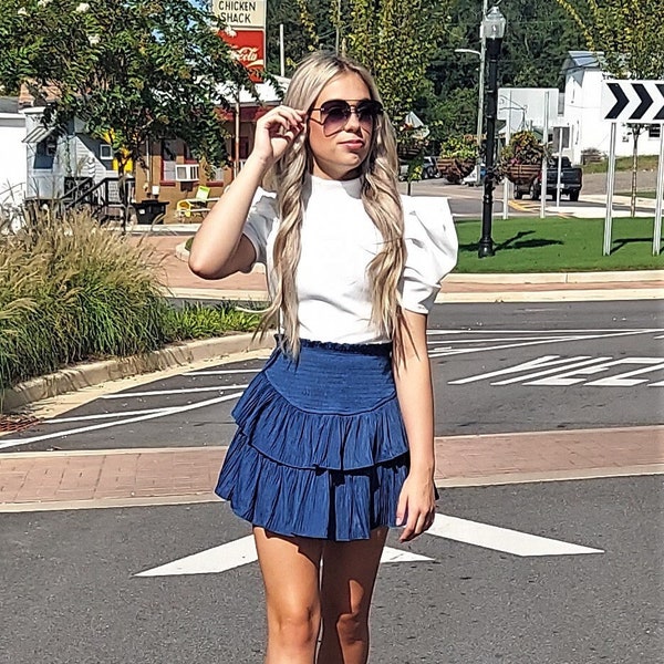 Smocked Ruffle Tiered Skort