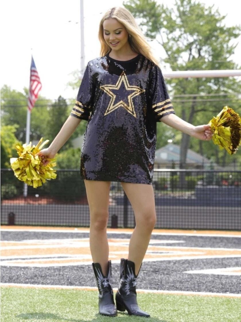 dallas cowboys glitter dress Cowboy Sequin styleattribute-pastels