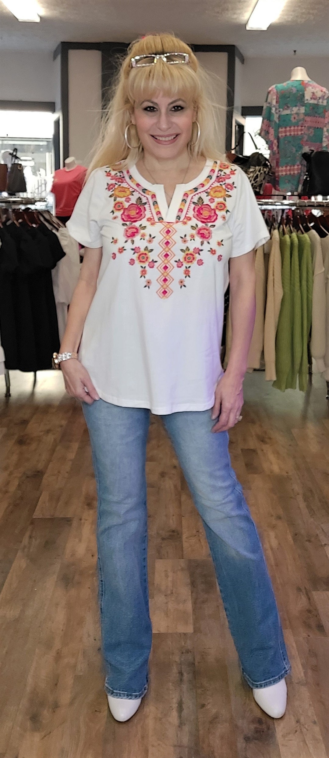 Mediterranea Embellished Top main image 1