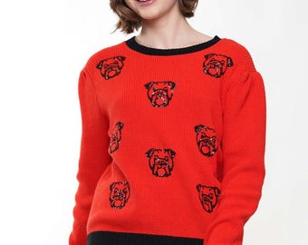 Bulldawgs Bulldogs Sequin Knit Long Sleeve Top