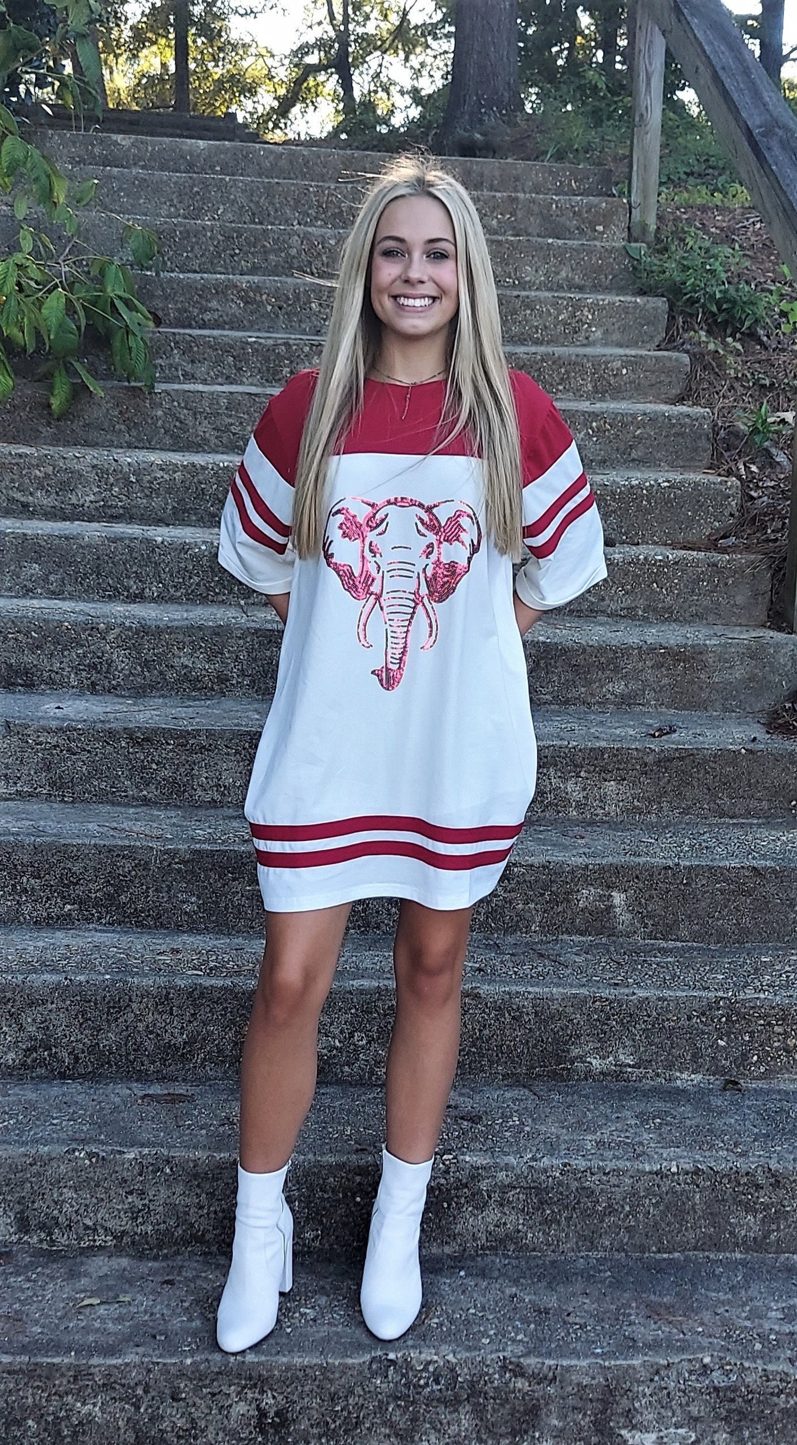 Alabama Elephant Striped Ruffle Pants Set main image 1