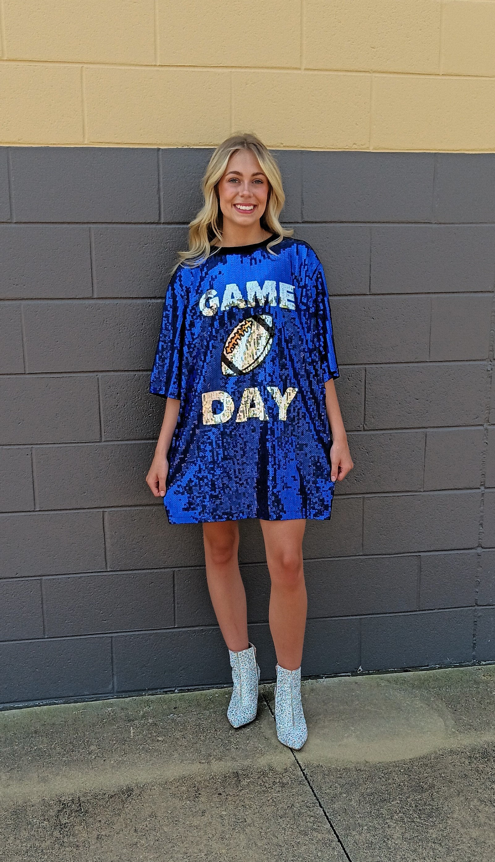 Dallas Gameday Football Sequin Mini Dress/Top