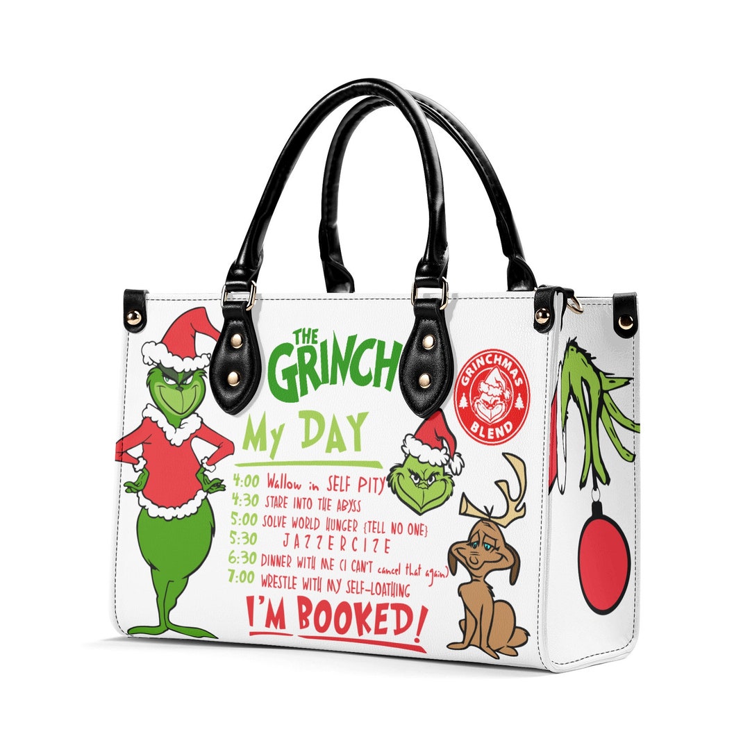 Grinch Christmas Leather Bag Grinch Lover Handbag Custom Etsy