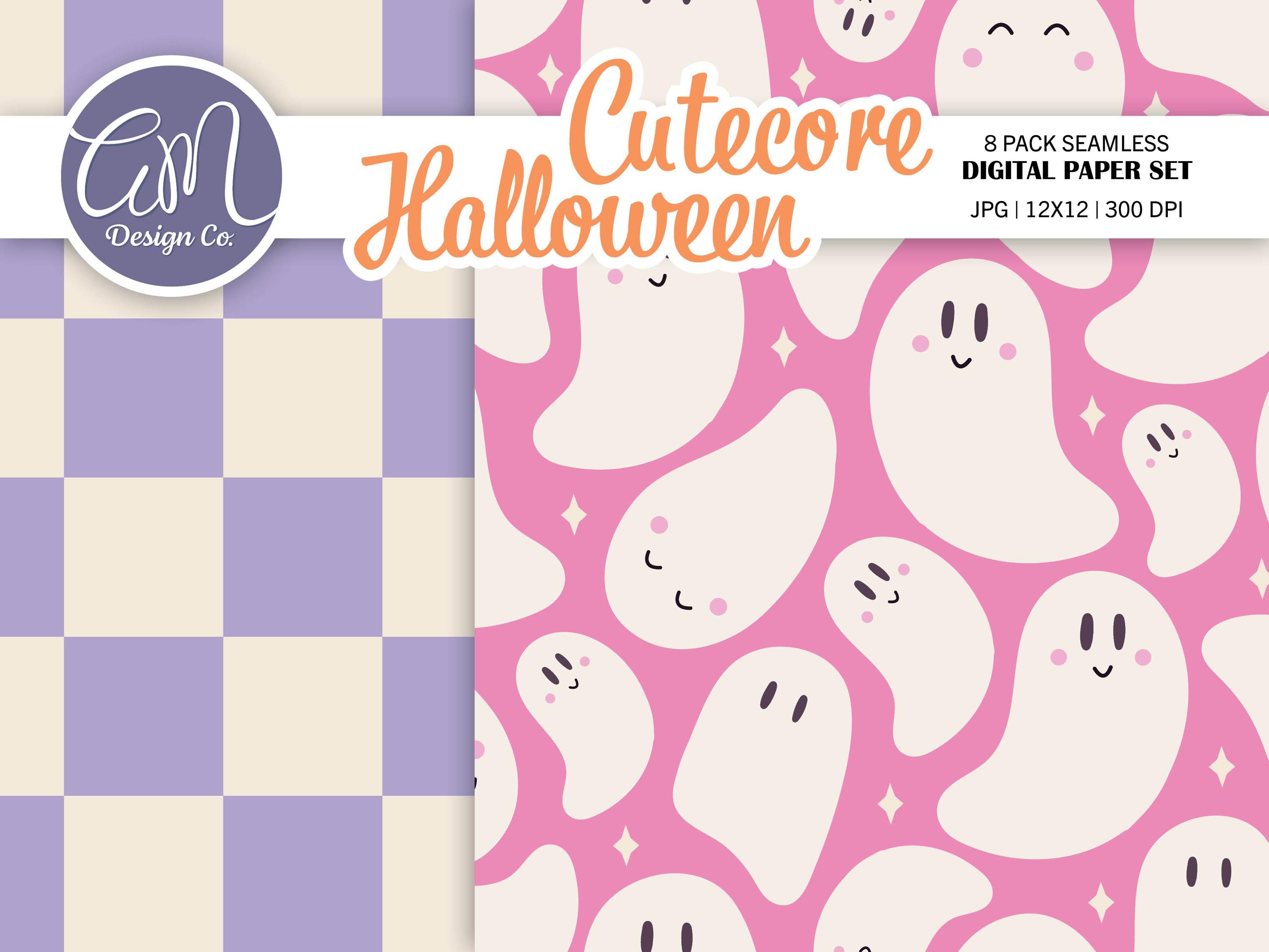 Cutecore Halloween Digital Paper and Clipart Set, Pastel Spooky ...