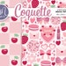 Coquette Digital Paper and Clipart Set, Bow Print Seamless Pattern ...