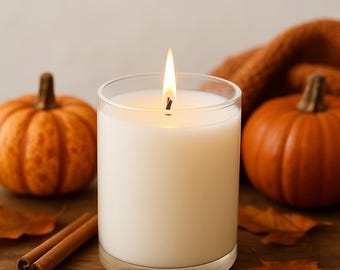 Pumpkin Cinnamon Candle: Hand-Poured Soy Coconut Wax, Cozy Fall Scent