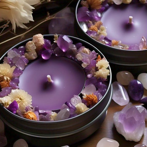 DIY Crystal Candle Making Kit: Coconut Soy, Dried Flowers