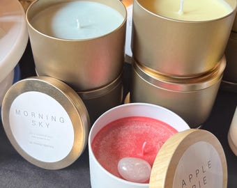 Hand Poured Coconut Soy Wax Candle: Intention Candle, Natural Scent