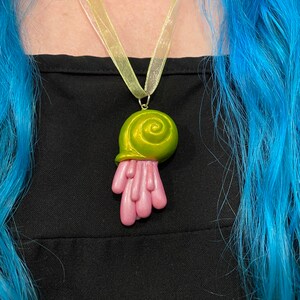 Drippy Alien Snail Shell Necklace