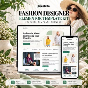 Fashion Designer Elementor Template Kit | Portfolio Website | WordPress Fashion Design & Services Pages | Elementor Compatible