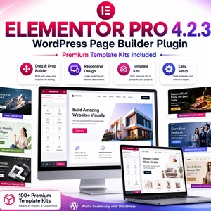Elementor Pro 4.2.3 | Addons and Template Kit Included | WordPress Page Builder Plugin | Unlimited Websites, Lifetime Access & Updates