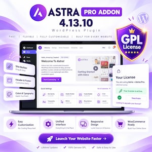 Astra Pro Addon 4.13.10 WordPress Plugin | Theme Customization | Responsive Design | Mega Menu & Shop Layouts | Digital Download