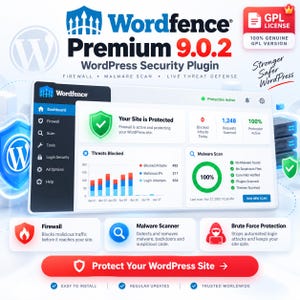 Wordfence Premium 9.0.2 WordPress Security Plugin | Firewall | Malware Scanner & Brute Force Protection | Instant Digital Download
