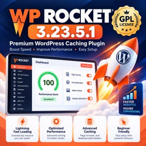 WP Rocket 3.23.5.1 WordPress Plugin | Cache & Speed Optimization | Core Web Vitals Performance Tool | Digital Download