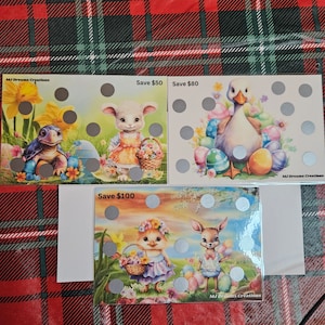 Easter Day Scratch-off Saving challenges |6x4| Laminated | Reusable