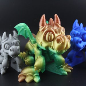 Articulated Flexible Baby Wyvern, Printverse Authorized Reseller, 3D printed Dragon, Fidget and Stress Desk Toy