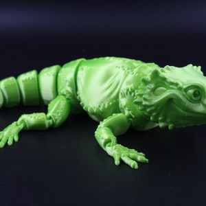 Articulated Flexible Bearded Dragon, Matmire Makes Authorized Reseller, 3D printed Lizard, Fidget and Stress Desk Toy