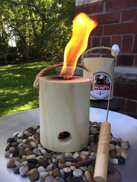 Mini Portable Bonfire Logs: Red Pine Swedish Torch - Set of 3